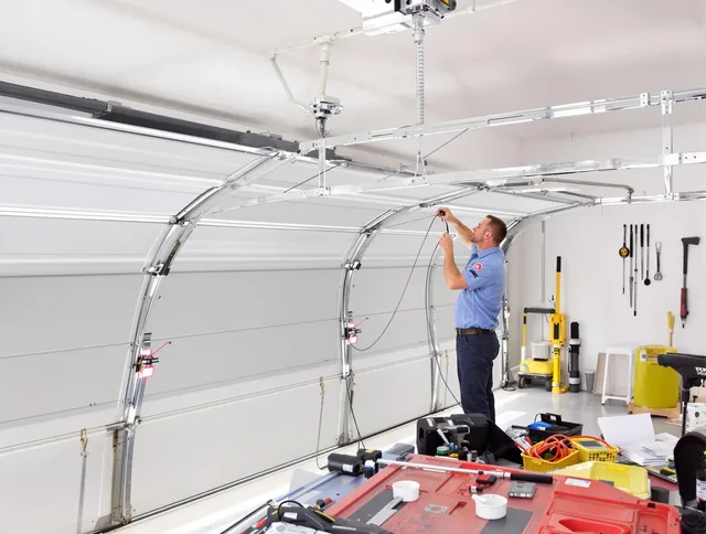 Garage door cable repair service by Swansea Garage Door Repair in Swansea