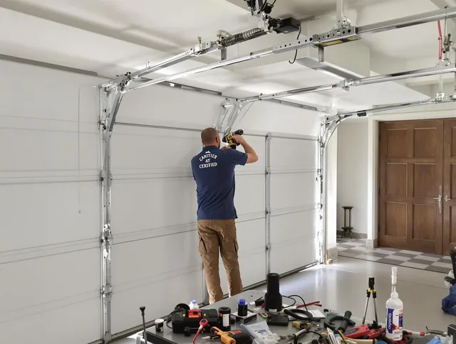 Swansea Garage Door Repair certified technician performing precision garage door repair in Swansea