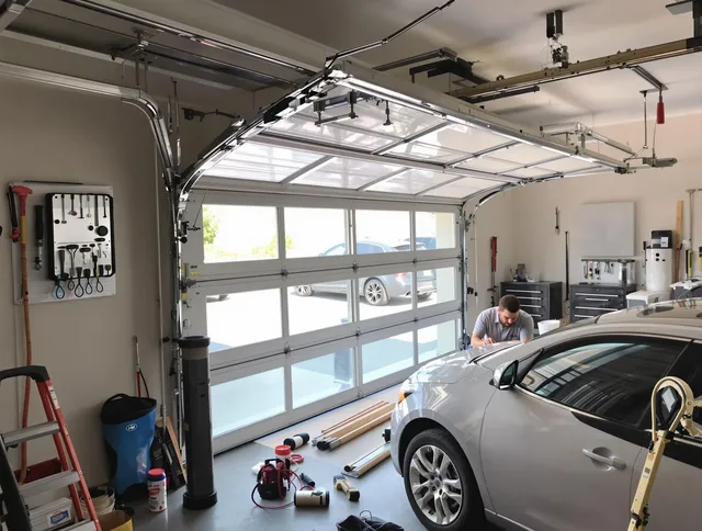 Garage door noise reduction service by Swansea Garage Door Repair in Swansea